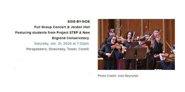 SIDE BY SIDE @ JORDAN HALL