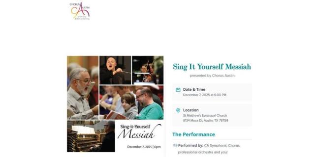 Sing It Yourself Messiah presented by Chorus Austin
