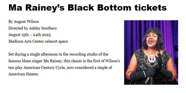Ma Rainey’s Black Bottom   Katy Cotten as Ma Rainey By August Wilson