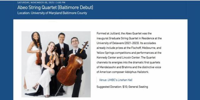 Abeo String Quartet (Baltimore Debut)