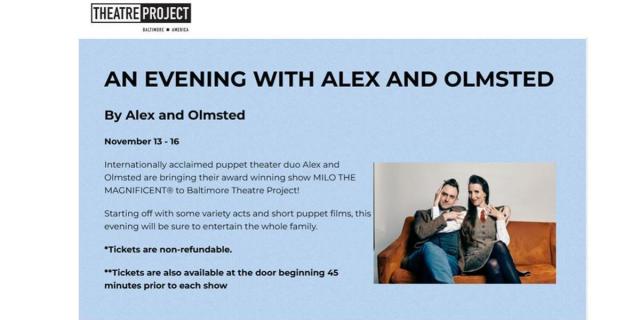 AN EVENING WITH ALEX AND OLMSTED  By Alex and Olmsted